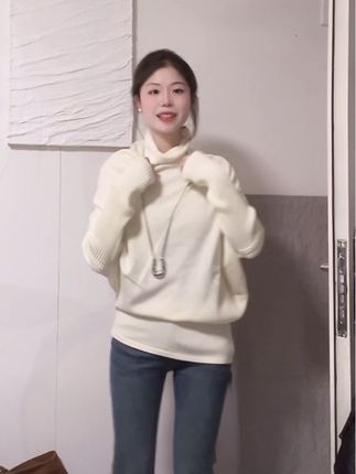 早秋新款遮肉显瘦设计款秋冬温柔韩版蝙蝠袖针织衫#简约穿搭 #蝙蝠袖衫搭配 #韩系穿搭 #慵懒风穿搭 #针织衫
