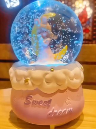 可爱卡通月亮公主水晶球音乐盒发光雪花送儿童闺蜜女生日礼物美观大气上档次#好物分享