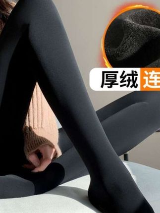 黑色压力裤女瘦腿强压连袜打底裤外穿秋冬加绒加厚小个子光腿神器#打底裤 #加绒加厚 #秋冬打底裤 #显高显瘦显腿长 #穿出大长腿