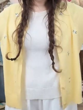 大码女装秋冬圆领提花设计感针织开衫假两件胖mm时尚长袖上衣1334#大码女装 #针织毛衣 #开衫毛衣 #长袖t恤 #百搭上衣