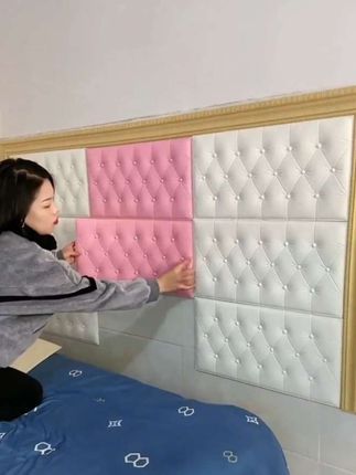 #床头软包贴 自粘泡沫墙贴床头靠背床上墙贴