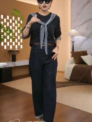 #简约大气 #牛仔裤 #通勤穿搭 #时尚穿搭