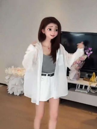 设计感小众连帽薄款衬衫防晒女夏薄款开衫外搭松弛感外套上衣