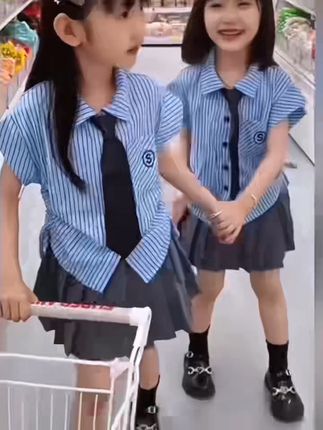 #创作灵感上热门 #韩版学院风 #女童套装裙子 #潮流时尚