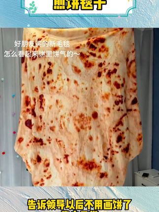 这个毯子怎么看起来饼里饼气的#毯子#抽象#煎饼#玩个很新的东西