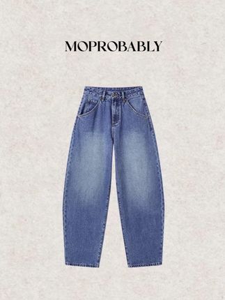 Moprobably李予诺「香蕉蓝牛」"100%棉"时尚百搭水洗牛仔裤#牛仔裤 #牛仔控 #洋气百搭 #高级感穿搭 #李予诺