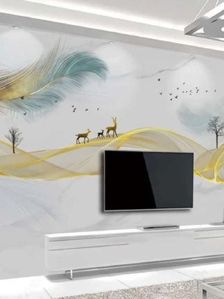 2025年新款#电视背景墙壁纸 客厅装饰#墙纸墙布 影视墙#3D壁画 现代简约#背景墙壁画 #电视背景墙壁画
