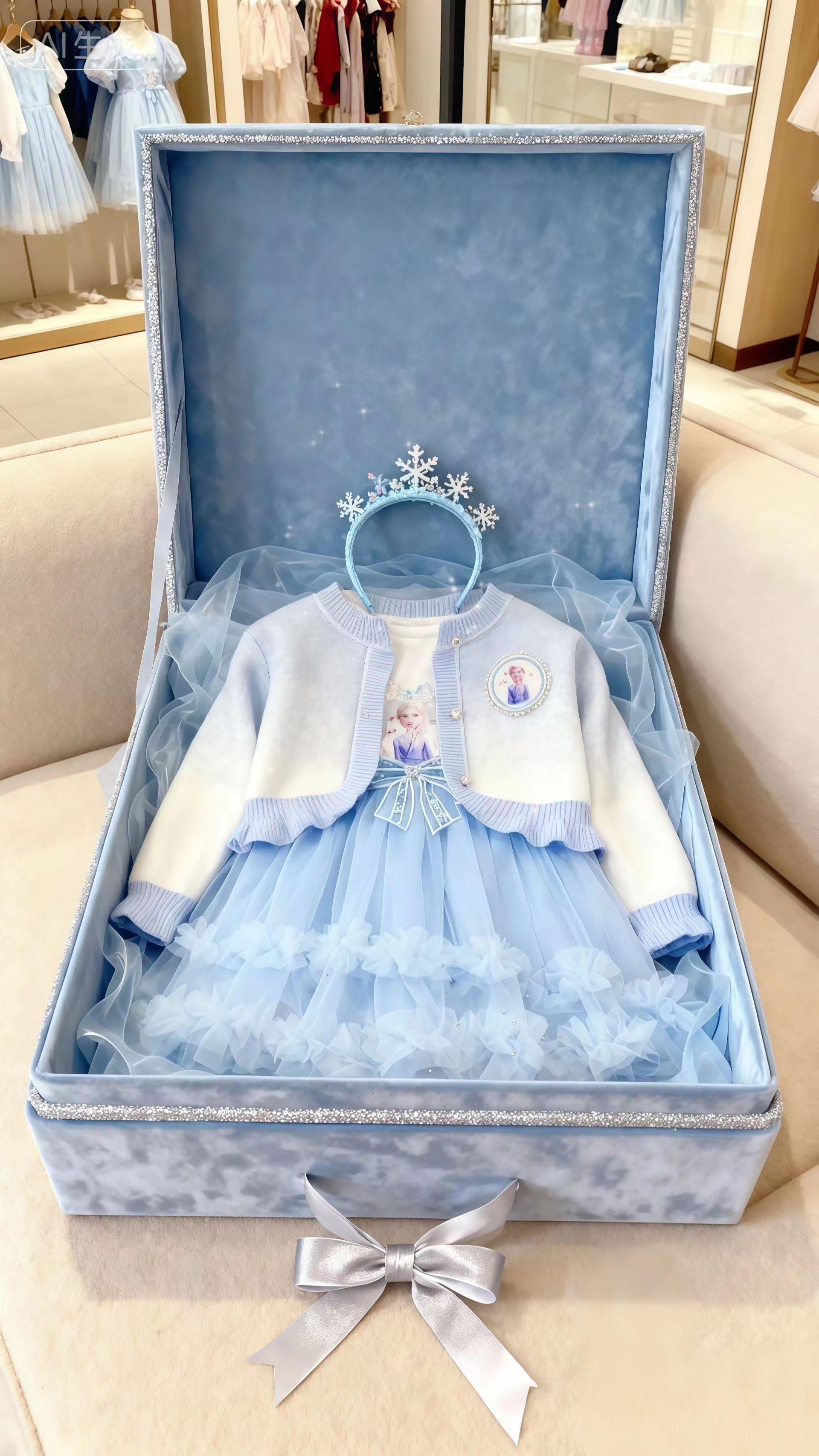 👸 谁懂啊!女儿穿上直接变成艾莎公主 救命!这套装把“冰雪童话感”焊死了✨ 雾霾蓝针织开衫软乎乎,胸口艾莎贴布闪钻,细节控狂喜 内搭网纱裙蓬蓬的,转圈圈像飘雪,裙摆小花边甜到心尖 女儿穿上直接被同学追着问链接,宝妈速冲 #公主裙童装 #公主裙穿搭 #爱莎公主裙 #生女儿就要给她这样穿 #生女儿就是要打扮的 @抖加🔥上热门🔥dou+🔥热点宝