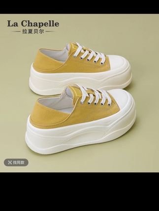 黄色帆布鞋女2025新款夏季软底不累脚厚底增高休闲板鞋子#百搭鞋子 #休闲鞋 #板鞋 #厚底鞋 #女鞋