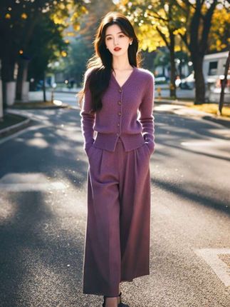 #轻熟穿搭 #优雅气质 #针织衫两件套 #早秋穿搭 #优质服装