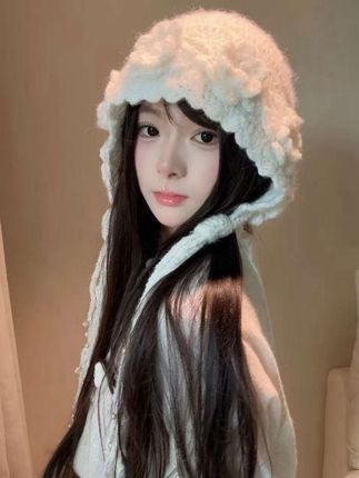 秋冬网红手工帽集合女百搭日系女士钩花针织帽编织镂空帽子显脸小#钩花针织帽 #镂空帽子 #手工编织帽 #好物推荐 #超便宜超划算