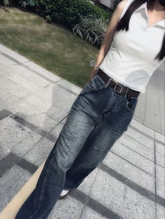 #弯刀牛仔裤 #秋季不露腿穿搭 #遮肉显瘦穿搭 #时尚休闲 #谁穿谁好看系列