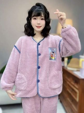 #双面加绒 #显瘦穿搭 #加绒保暖 #休闲家居服 #可外穿家居服
