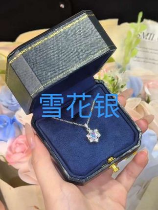 #雪花银项链#999纯银项链女款