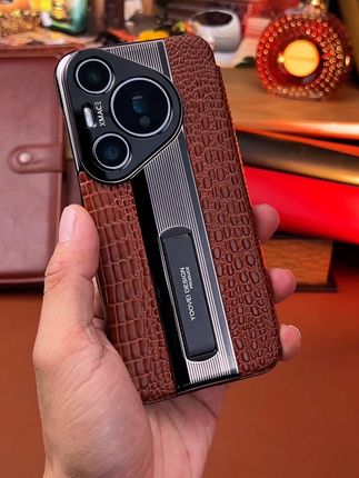 适用于#华为pura80pro 真皮鳄鱼纹翻盖皮套,镜头保护,自带折叠式支架#华为pura80 #华为pura70系列 #华为手机壳 #手机壳