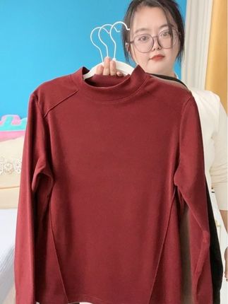 半高领打底衫弹性大糯米绒的#半高领 #穿搭 #秋冬新款