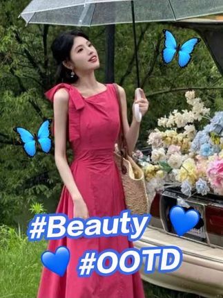 【冰岛华尔兹】25夏甜美减龄出游小众设计连衣裙 00083 BXJ#气质优雅大方 #夏日绝美仙女裙 #夏天连衣裙