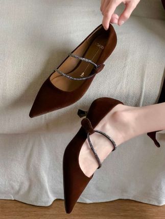 秋季新款气质尖头高跟鞋#好穿不累脚 #软底软面穿上超舒服 #时尚高跟鞋 #低跟高跟鞋 #好穿又好搭