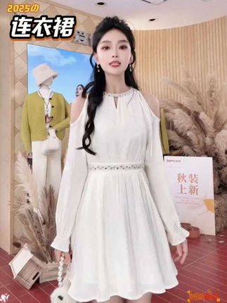 IEF/爱依服2025新款秋季梭织连衣裙法式气质设计感#甜美穿搭 #高级感穿搭 #每日搭配分享👗时尚穿搭