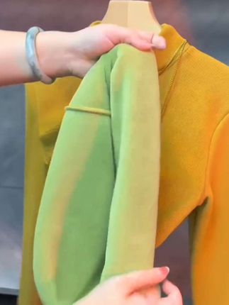 加绒加厚打底衫女秋冬新款半高领奥粒绒保暖长袖T恤内搭保暖上衣#打底衫 #加绒加厚 #面料柔软舒适 #谁穿谁好看 #超便宜超划算