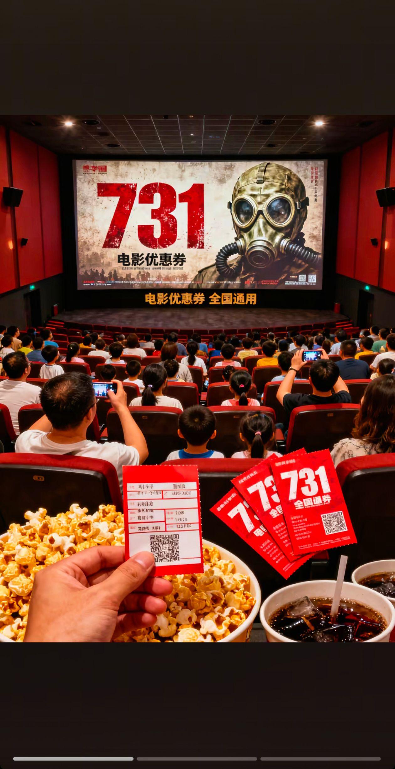 731电影优惠券。铭记历史捍卫祖国#731预售票房破亿 #电影731将在全球多地上映 #电影731异化海报 #电影优惠券 #电影团购票 @抖加🔥上热门🔥dou+🔥热点宝