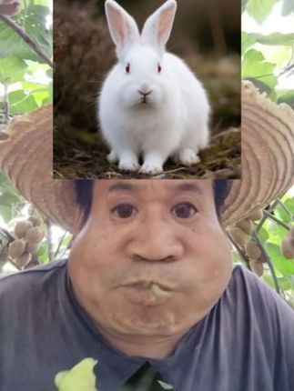 #看图猜动物 明明就是兔子,它就是不下去,不让我过#有点意思 #果农阿军