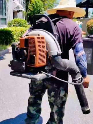 这东西太猛了,能吹出七八级大风,就算是十几斤的树叶也能轻松吹走#园林工具 #吹风机  #绿化养护 #环卫工人辛苦了