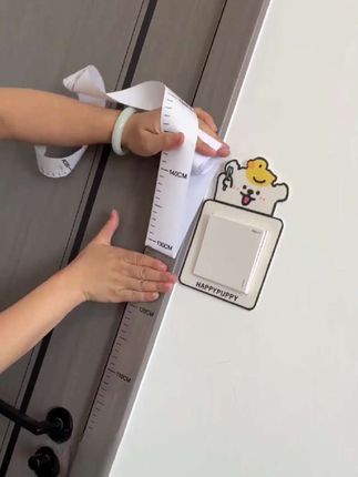 孩子测量身高,用这种简约式测量贴,好用还不影响美观,轻松测量#身高贴