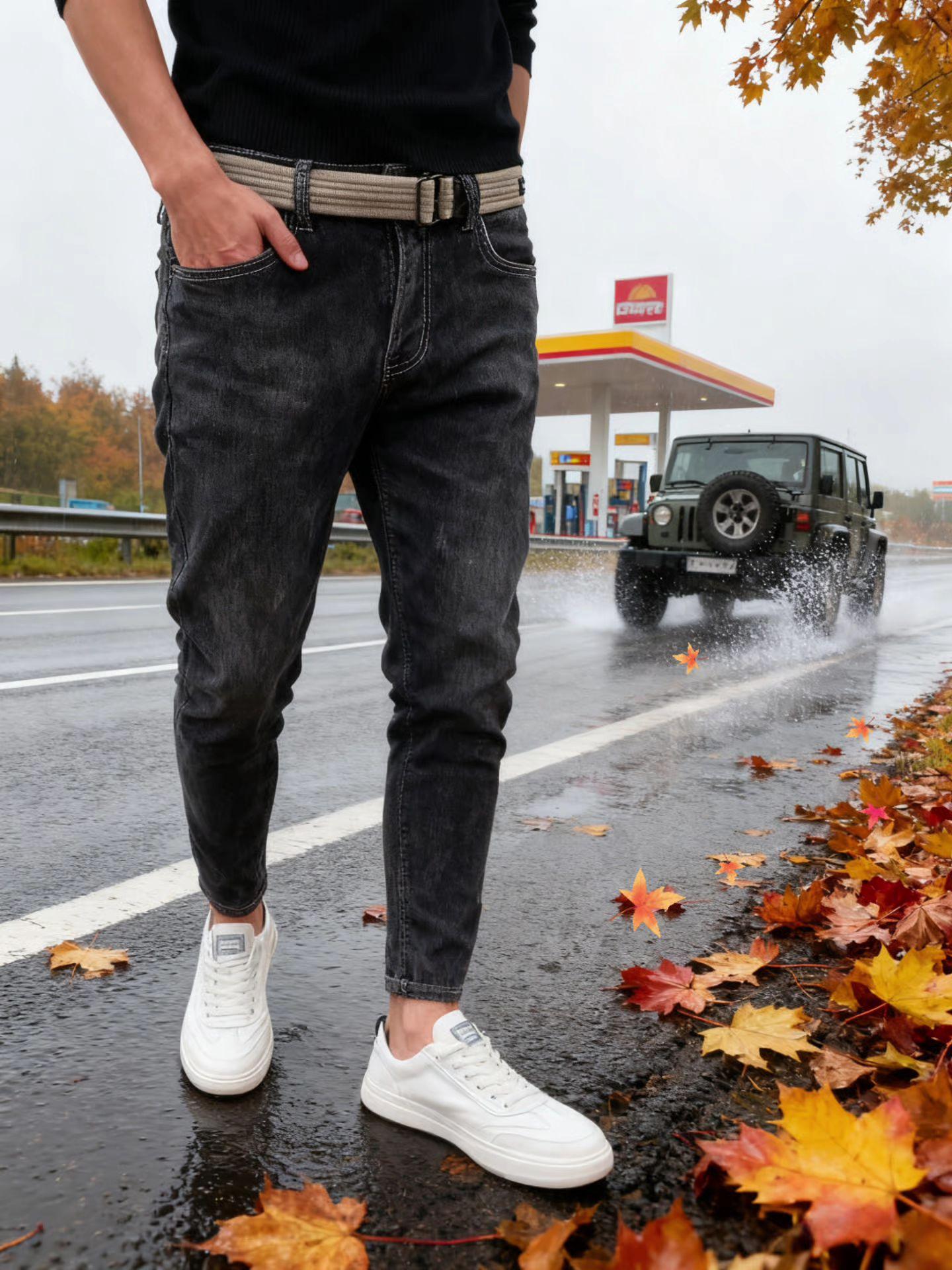 #男生穿搭#牛仔裤 #小脚裤#九分裤 #潮流穿搭