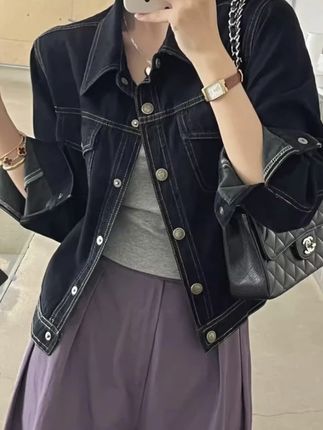 牛仔外套女春季新款韩系复古百搭短款丹宁色长袖上衣休闲女款1006#牛仔外套 #遮肉显瘦 #百搭上衣 #休闲减龄穿搭 #韩系穿搭
