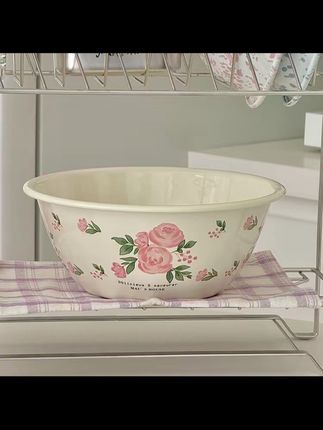 老麦【自制】法式复古搪瓷沙拉碗面碗汤碗烤碗水果碗早餐碗打蛋碗#沙拉碗 #面碗 #汤碗 #搪瓷碗 #高颜值餐具