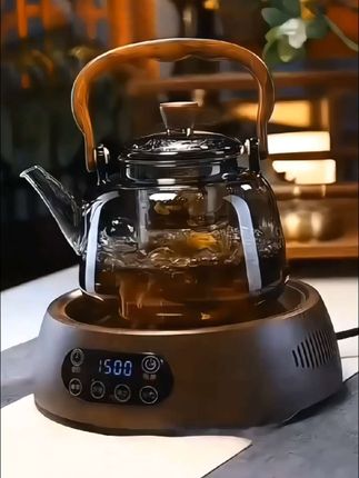 #木把玻璃提梁壶家用小型电陶炉煮茶器烧水壶大容量保温玻璃茶壶#电陶炉煮茶壶#煮茶器#玻璃茶具#烧水壶