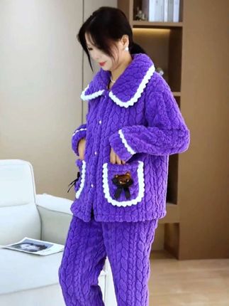 在家也要美美哒!珊瑚绒可外穿小熊口袋家居服套装睡衣女#家居服 #睡衣#家居服套装 #睡衣控 #睡衣家居服 @DOU+小助手
