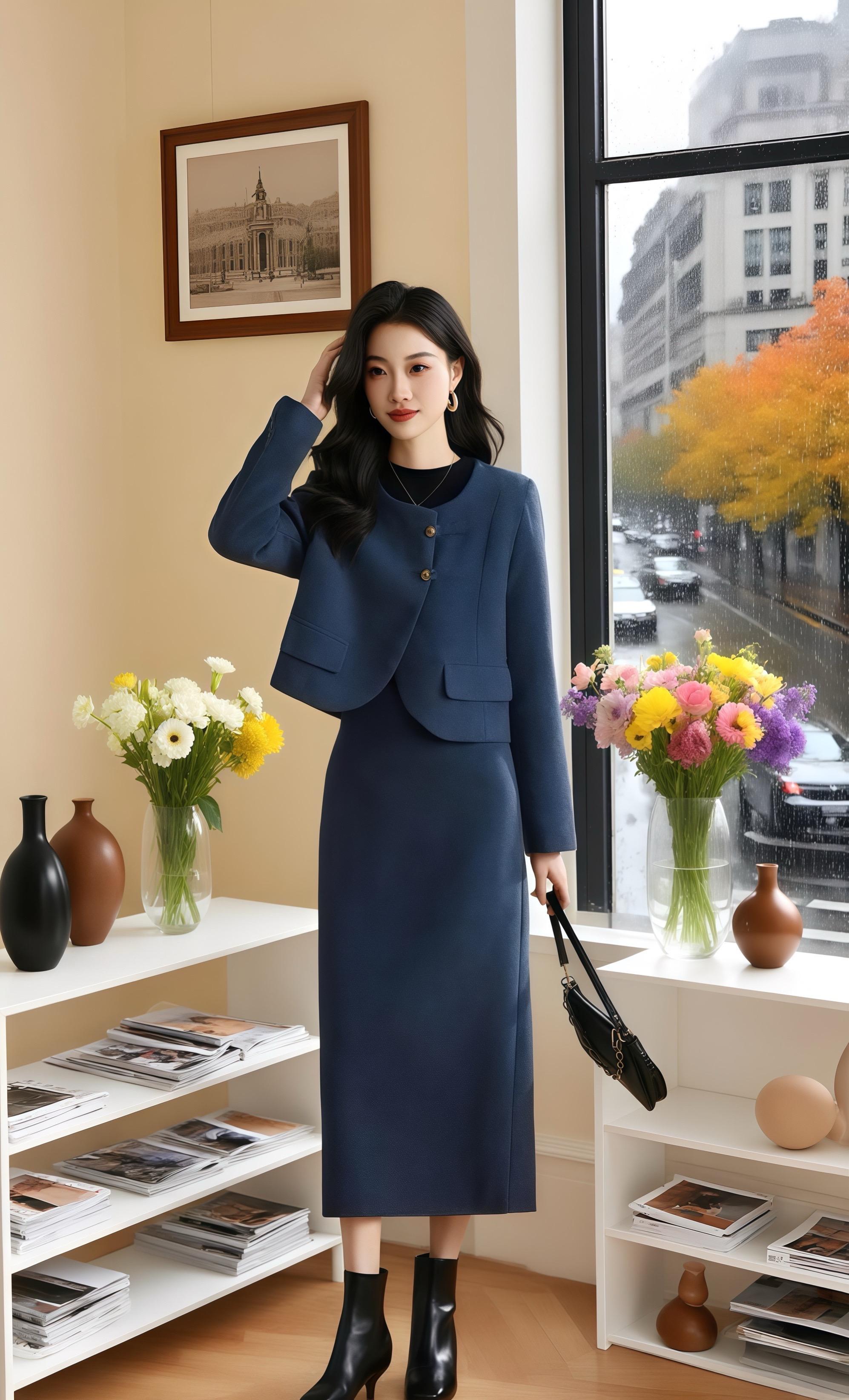 小香风毛呢套装裙 女秋冬新款气质名媛女神范高端职业两件套#高级感穿搭 #引领时尚潮流 #职场穿搭 #气质套装穿搭 #时尚套装