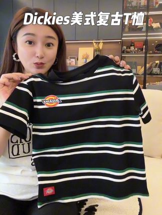 #dickies #条纹控 #纯棉t恤 #儿童短袖 棉氨面料柔软高弹,大人也可以穿