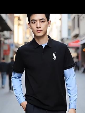 尼博格保罗夏季男士POLO衫商务休闲上衣#时尚个性宽松大码翻领潮流上衣#别致设计感百搭上衣#会穿搭的男生有多加分