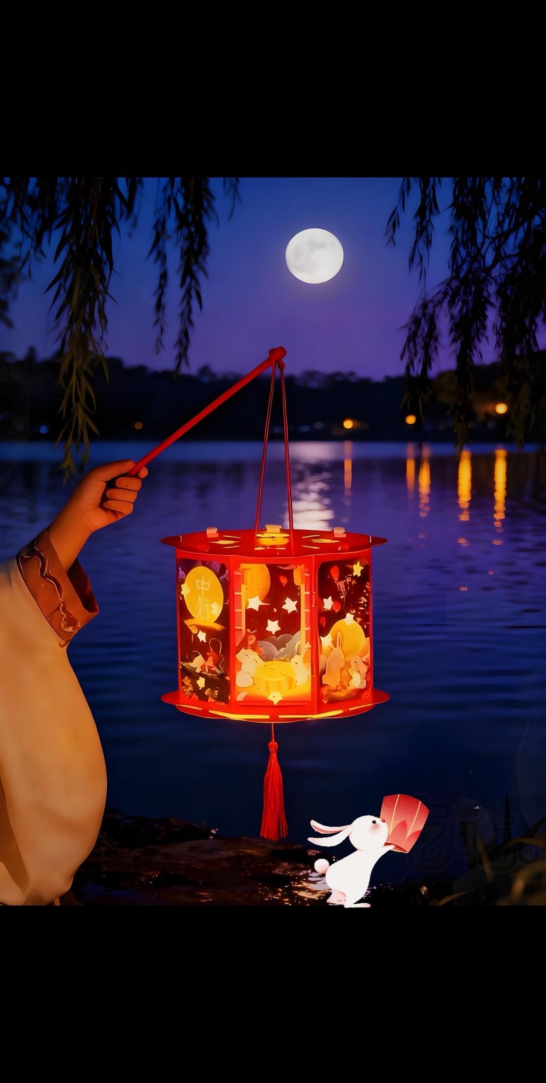 diy 兔子灯笼。中秋佳节,可爱的兔子怎能缺席?不如和孩子一起动手,做一盏超萌的兔子灯笼吧! 制作过程特别简单:先把对应的图形抠下来,接着将它们一块块拼合好,再用材料里自带的两脚钉把连接的地方固定住,最后插上配套的发光棒,一盏软萌的兔子灯笼就做好啦!中秋夜晚提着它出门,满满的节日氛围立刻拉满,赶紧给家里的小朋友准备起来吧!#中式国风 #上热搜 #diy兔子灯笼#打开美好生活 #中秋节必备礼物