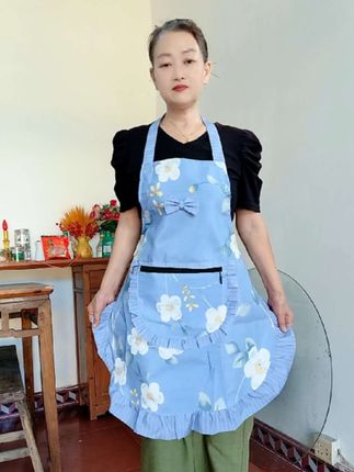 【新款围裙女洋气防油污家用厨房做饭时尚韩版吊带裙挂脖工作服批发】#围裙 #质量杠杠的好 #防油污