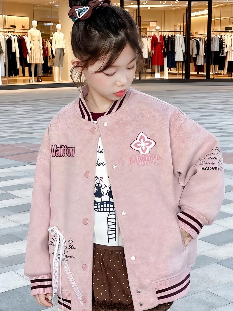 #女童穿搭 #女童春秋夹棉棒球服外套#穿搭 #生女儿就是用来打扮的 #@DOU+小助手