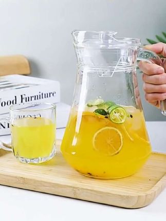 大容量冷水壶凉白开玻璃水壶大容量泡茶壶家用透明凉水壶#自制饮品 #多喝水