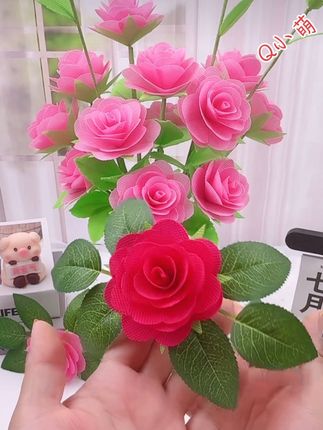 无纺布玫瑰教程#玫瑰 #教程 #简单易学 #手工 #学会快去试试吧🔥