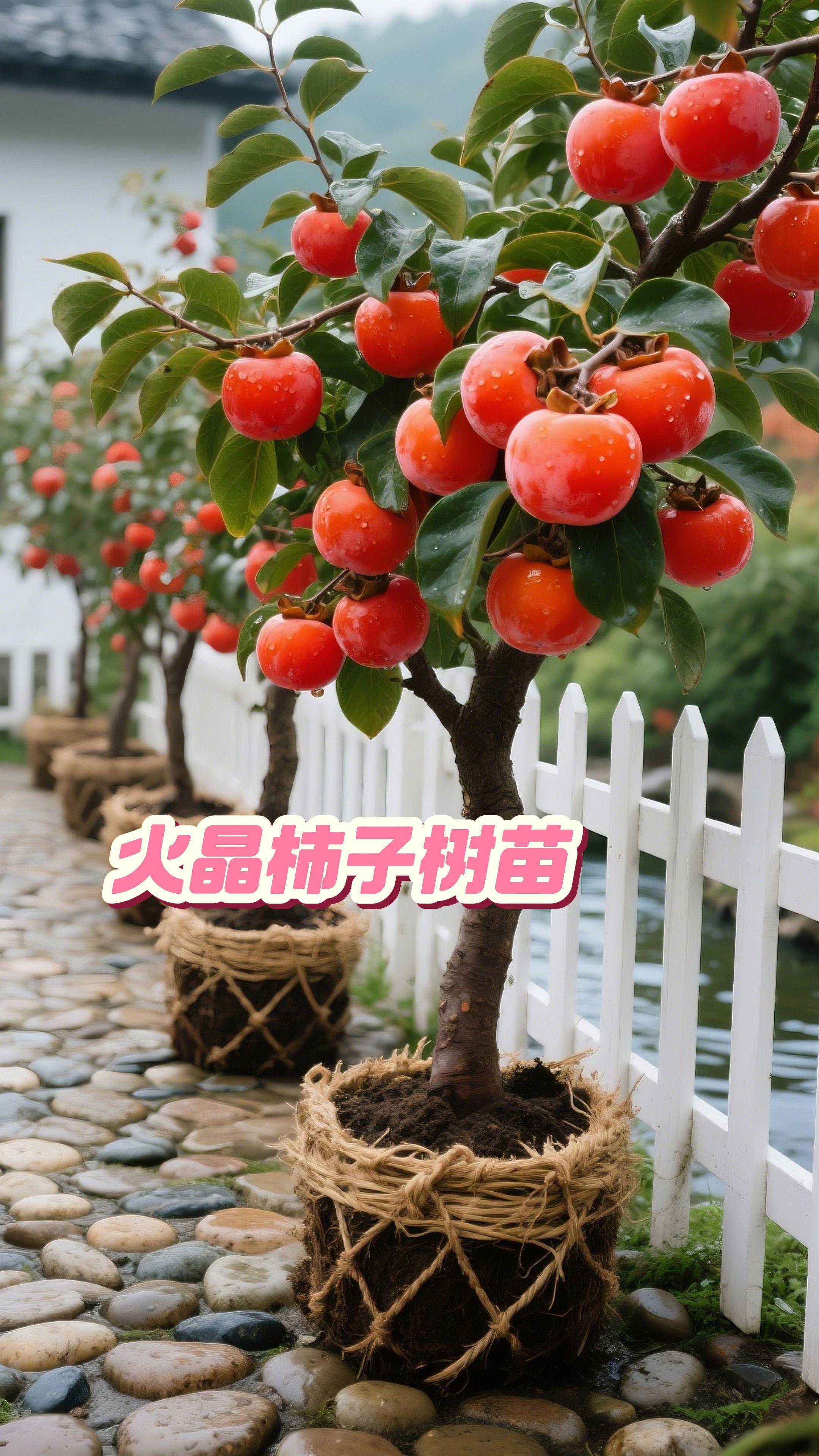 正宗火晶柿子树苗。#新农人计划 #优质农产品 #三农种植 #果树苗 #火晶柿子