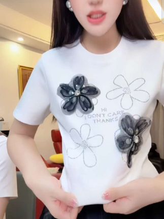 短袖重工百搭欧美风#短袖T恤 #这也太好看了 #强烈推荐