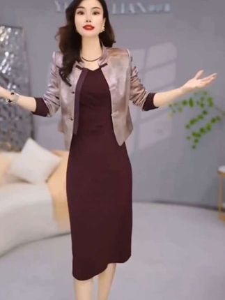 弹力梭织精纺新中式国风套装裙2025秋季新款上衣裙子两件套连衣裙 #穿搭分享 #谁穿谁漂亮 #裙子 #气质穿搭 #优雅气质