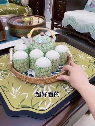 #内容启发搜索 中式提梁壶陶瓷家用小清新茶具泡茶壶带过滤网水壶民宿单壶杯摆件 #茶壶套装#茶壶#茶具#好物推荐🔥