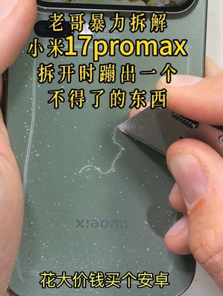 老哥暴力拆解小米17pro,拆开时蹦出一个不得了的东西#手机数码#17pro