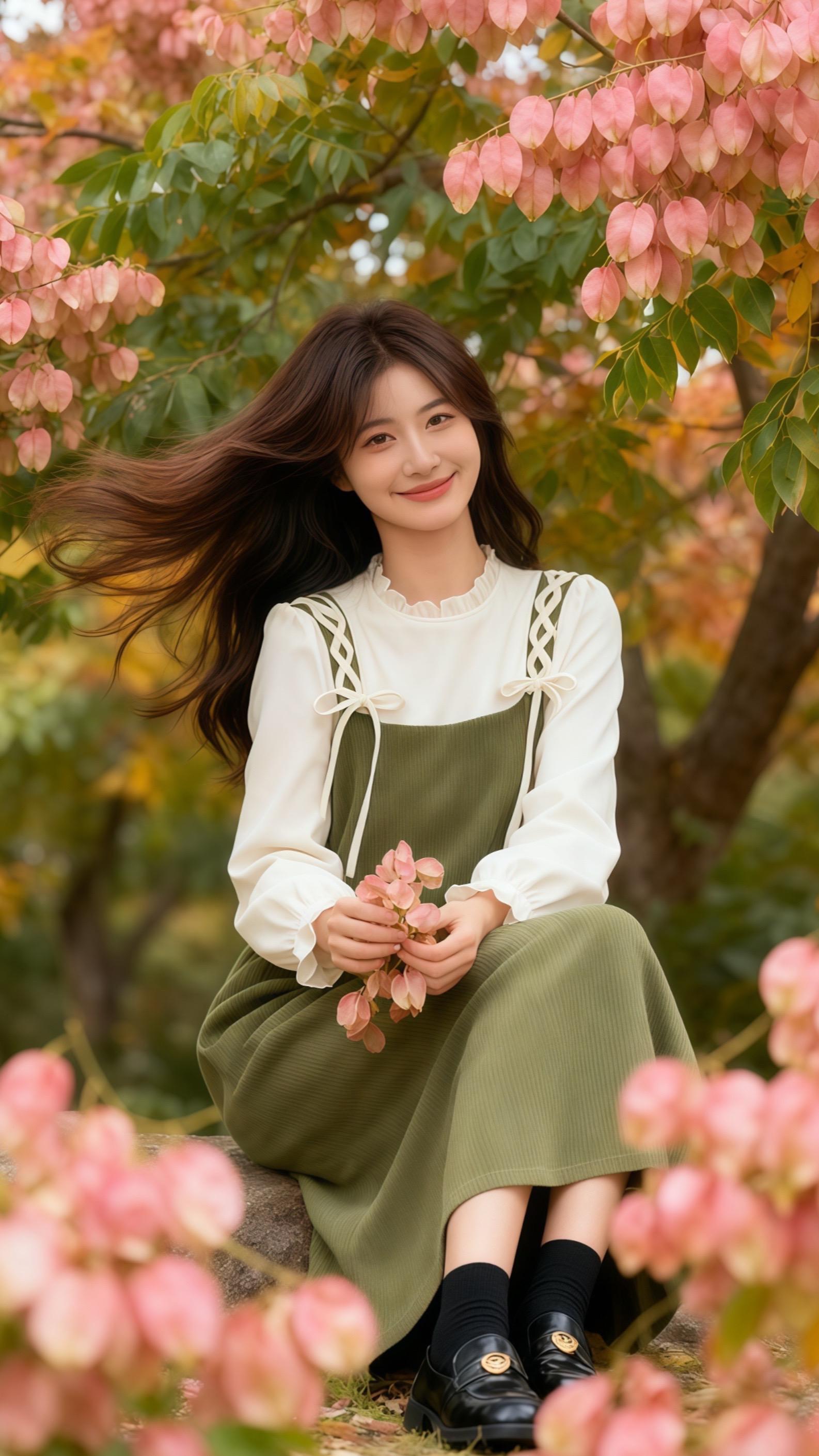 森裙与秋林。#文艺小清新 #连衣裙女 #小清新风格 #甜美女神 #漂亮的裙子 顾盼踏入城郊林场时,晨雾还未散尽,她身上的假两件连衣裙先撞进了满眼绿意。外层是浅杏色针织马甲,领口缀着细碎刺绣,内层是墨绿印花长裙,裙摆垂至脚踝,走动时像裹着片流动的秋林。 腰间抽绳轻轻收出弧度,不显局促却衬得身形轻快,长袖设计刚好抵挡住早秋的微凉。她弯腰去拾落在裙角的枫叶,马甲下摆与裙身错开层叠感,减龄又透着高级的森系气息,连同行的摄影师都忍不住加快了按快门的速度。 “这裙子太配这里了,像从画里走出来的。”摄影师的赞叹声,混着林间的风声一起落进耳里。 需要我补充一段主角在林中与小动物互动的细节,让森系氛围和连衣裙的美感更具象吗?