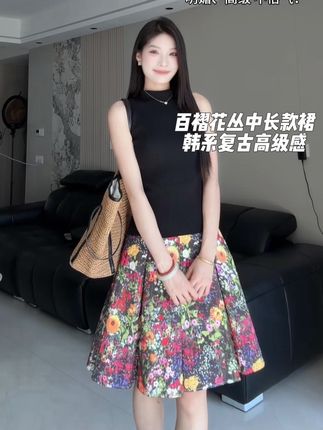 #百褶半身裙#中长款半身裙 #韩系穿搭 #复古感穿搭 #高级感穿搭