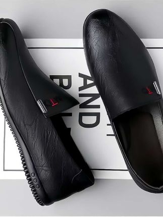 #男士休闲皮鞋#一脚蹬爸爸鞋#软底软面穿上超舒服