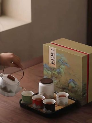 #国潮 #茶具套装 #千里江山图 #陶瓷艺术 #送礼